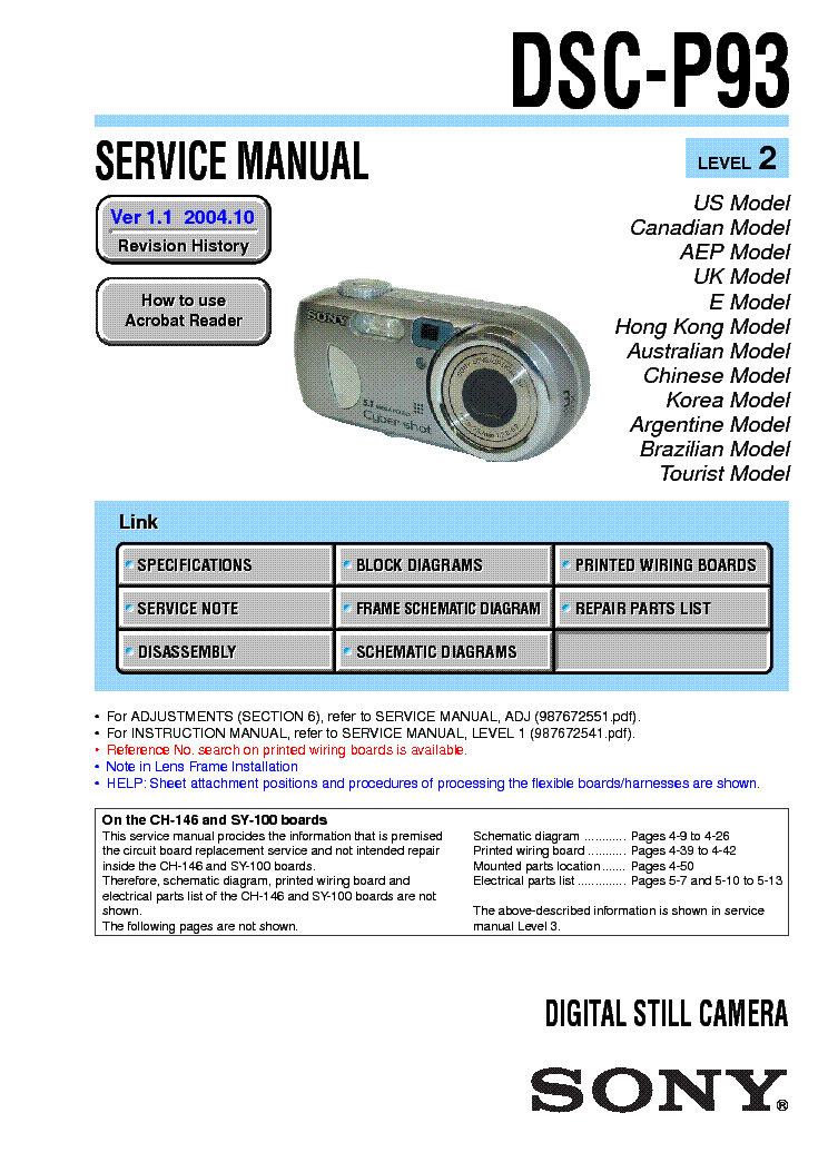 SONY DSC-P93-VER1-1 service manual