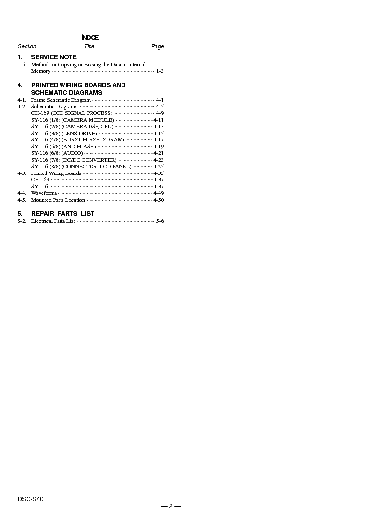 SONY DSC-S40 L3 Service Manual download, schematics, eeprom, repair ...