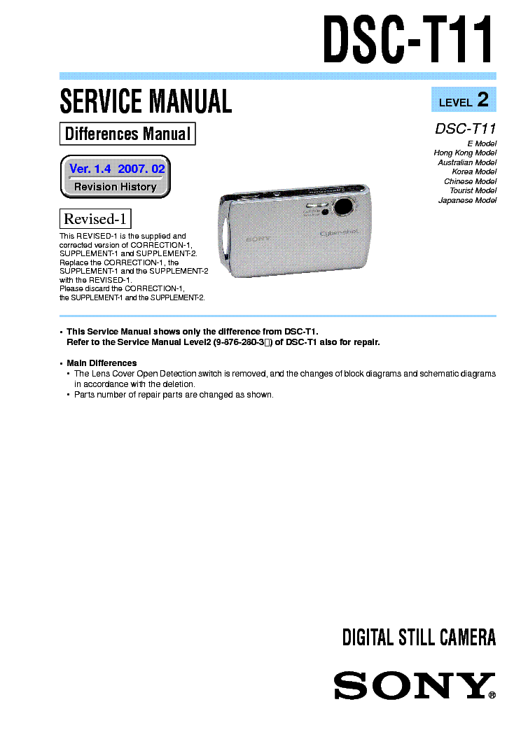 SONY DSC-T11 L2 service manual
