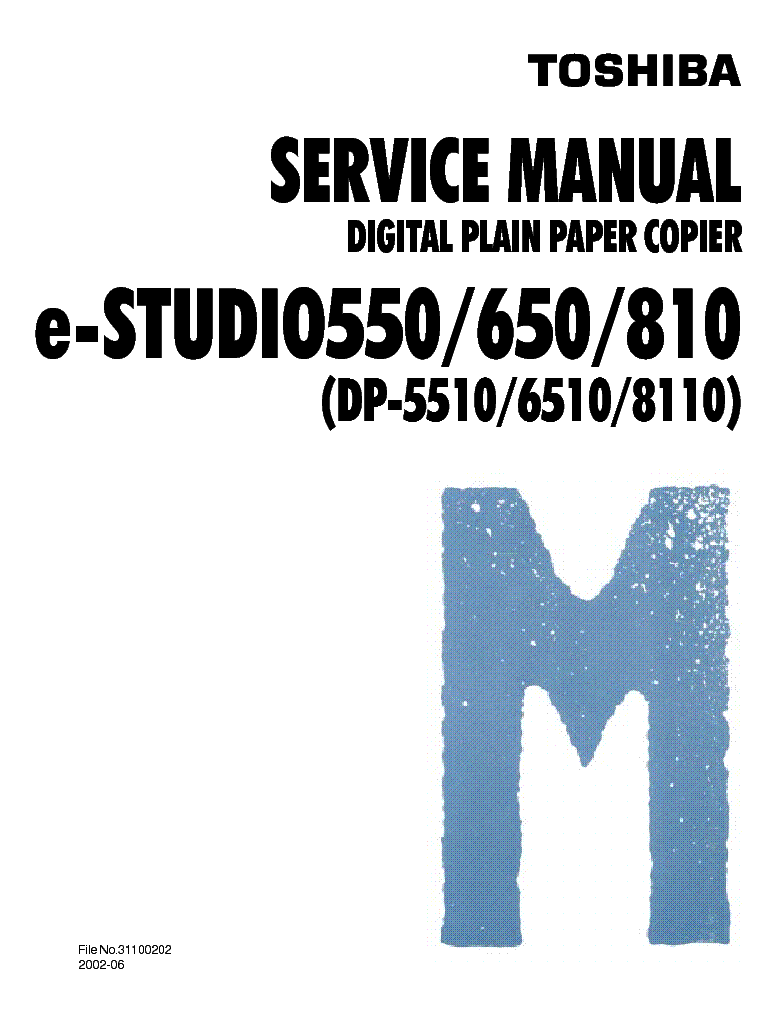 TOSHIBA E-STUDIO-550 650 810 SM service manual