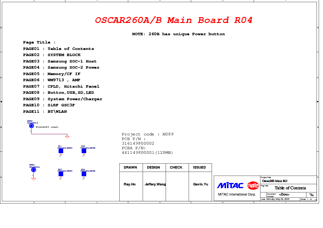 MITAC MIO P550 SCH service manual