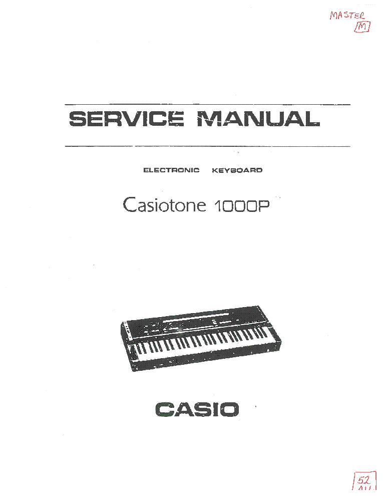 CASIO CASIOTONE 1000P service manual (1st page)