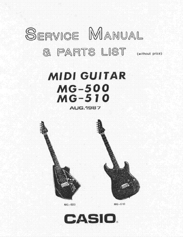 CASIO MG-500 MG-510 SM AND PARTS LIST service manual (1st page)