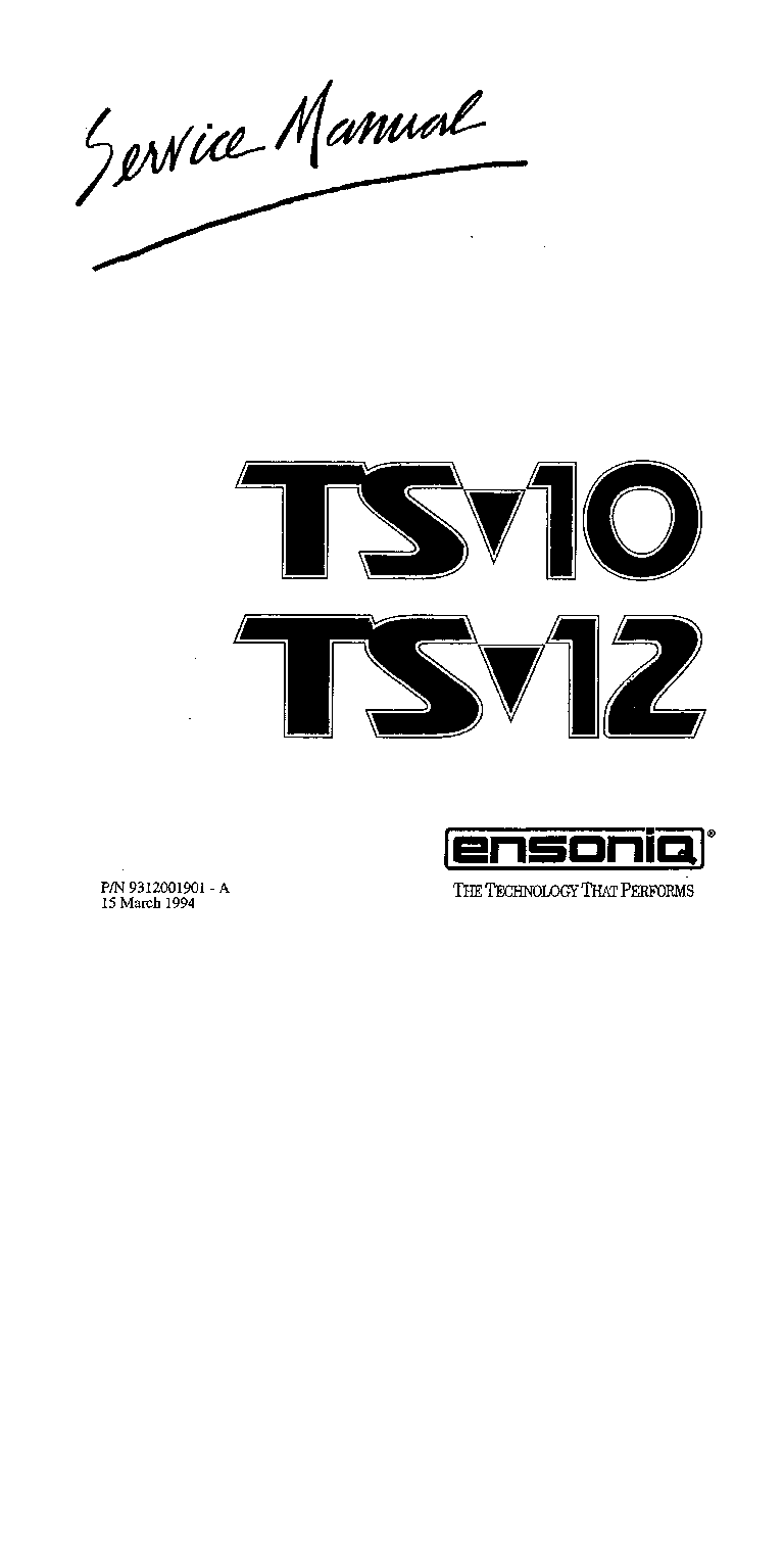 ENSONIQ TS-10 TS-12 SM service manual (1st page)