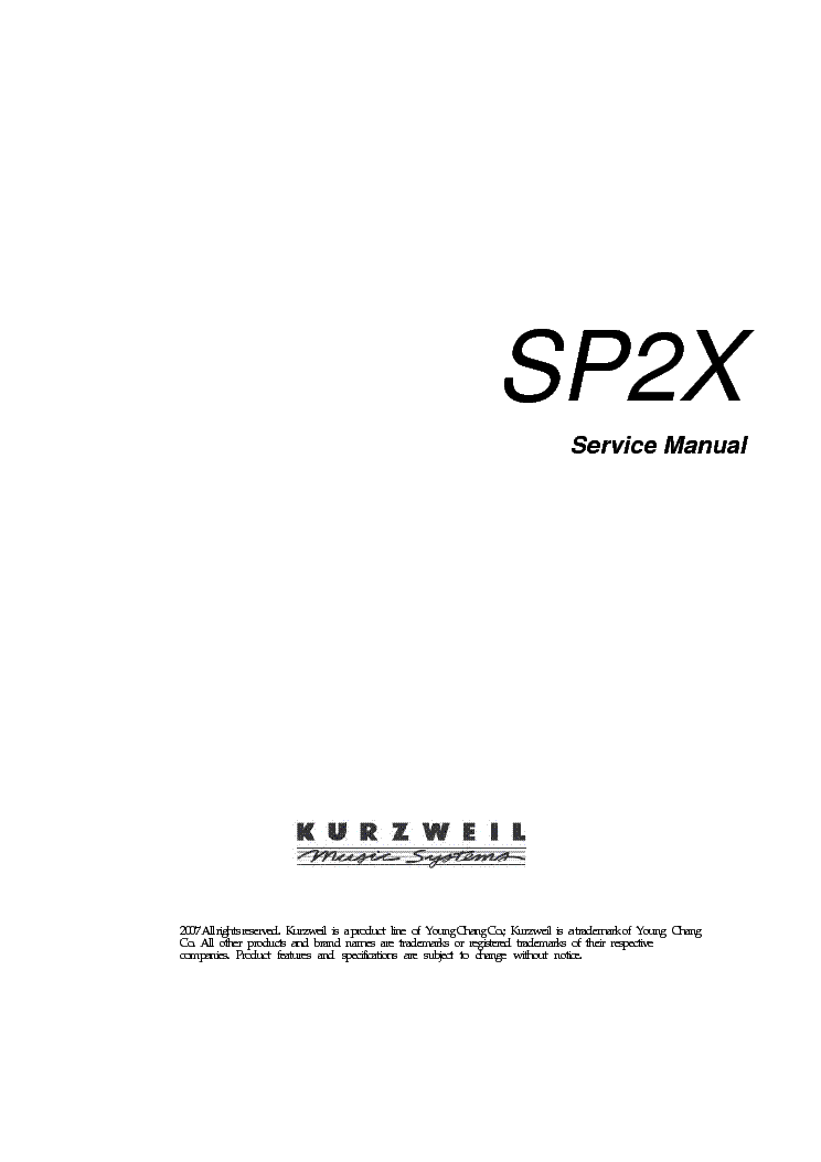 KURZWEIL SP2X service manual (1st page)