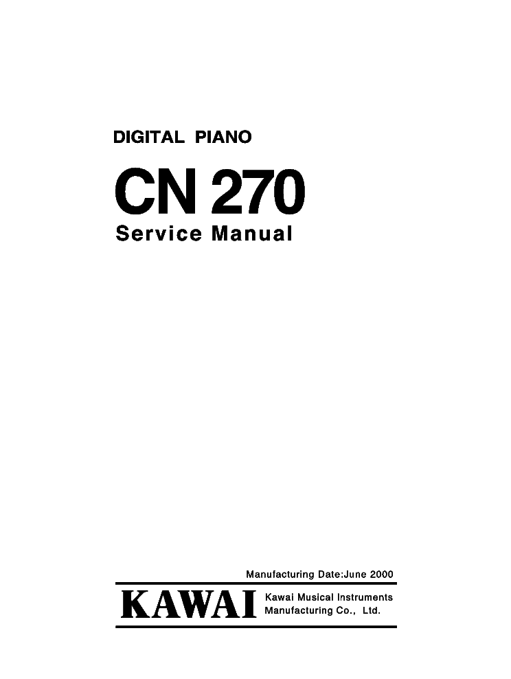 KAWAI CN270 SERVICE MANUAL service manual (1st page)