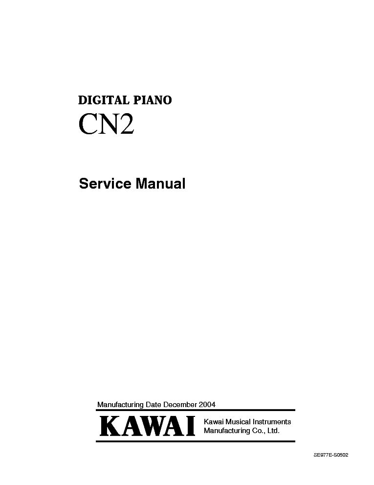 KAWAI CN2 SM service manual (1st page)