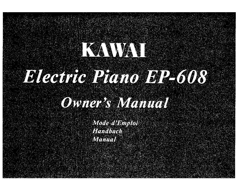 KAWAI EP608 OWNER SCH service manual (1st page)