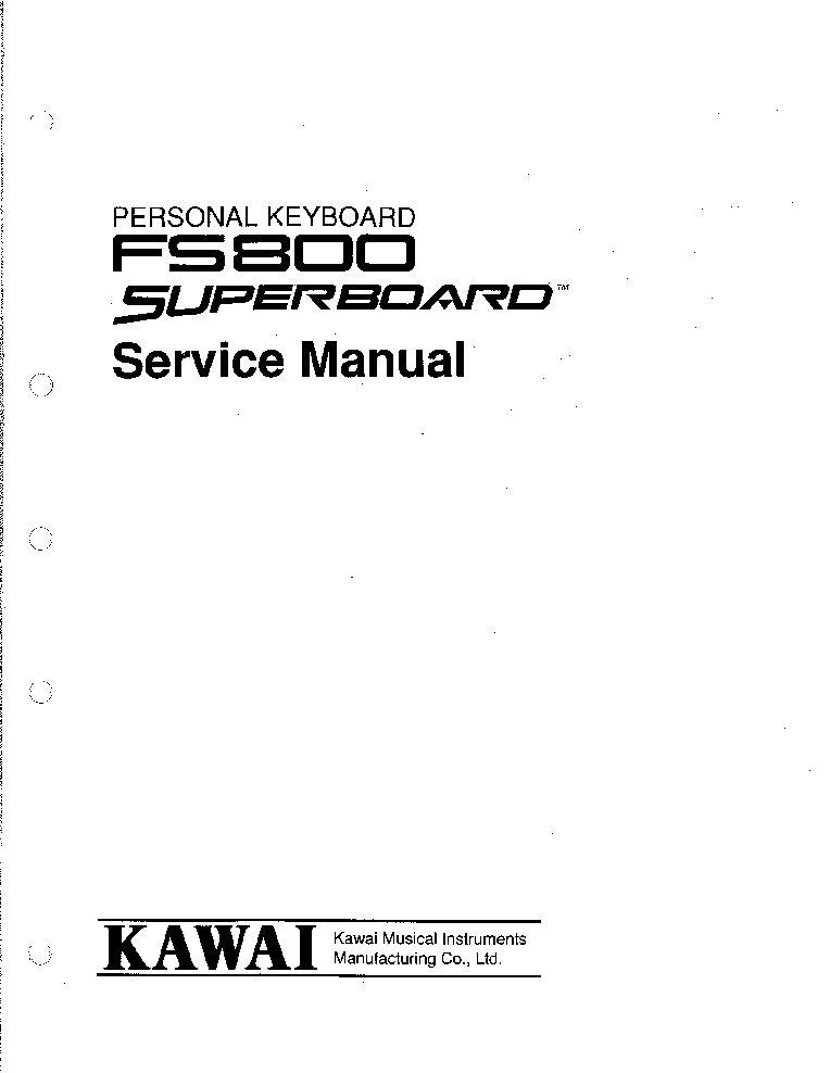 KAWAI FS800 SM service manual (1st page)