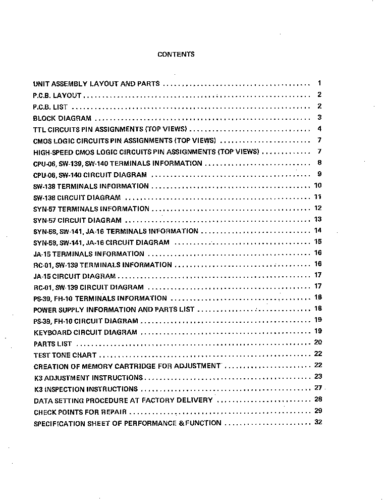 KAWAI K3 SM service manual (2nd page)