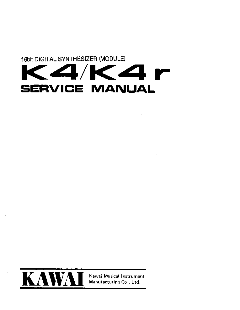 KAWAI K4 K4R service manual (1st page)