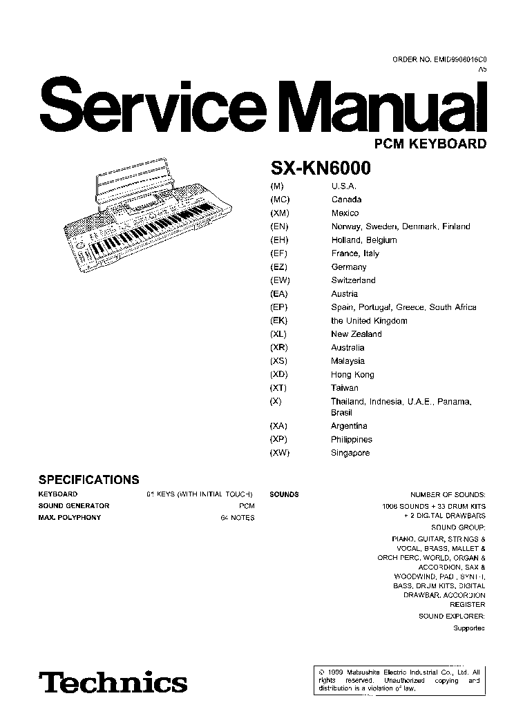 Technics kn 2000 manual
