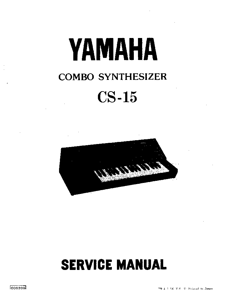 YAMAHA CS-15 SM1 SCH service manual (1st page)