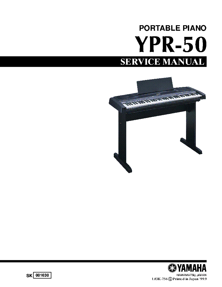 YAMAHA YPR-50 PORTABLE PIANO SM service manual (1st page)