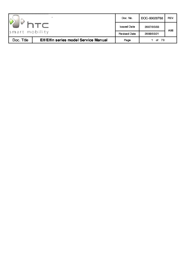 HTC ELF P3450 Service Manual download, schematics, eeprom, repair info