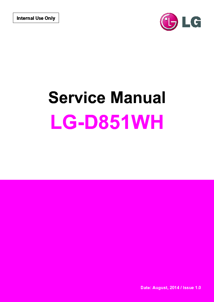 LG D851WH service manual
