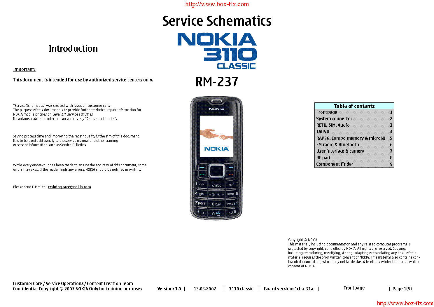 NOKIA 3110C RM-237 Service Manual download, schematics ...