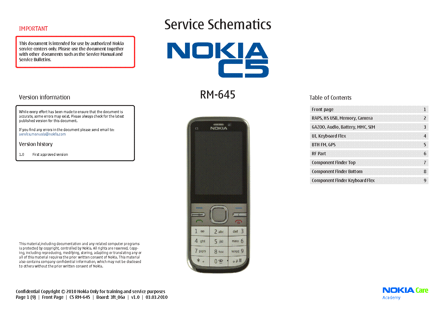 Nokia C5-00 Service Schematics V1.0 Sch Service Manual Download, Schematics, Eeprom, Repair Info For Electronics Experts
