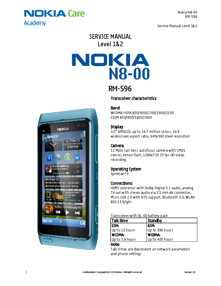 Nokia n8 rm 505 инструкция