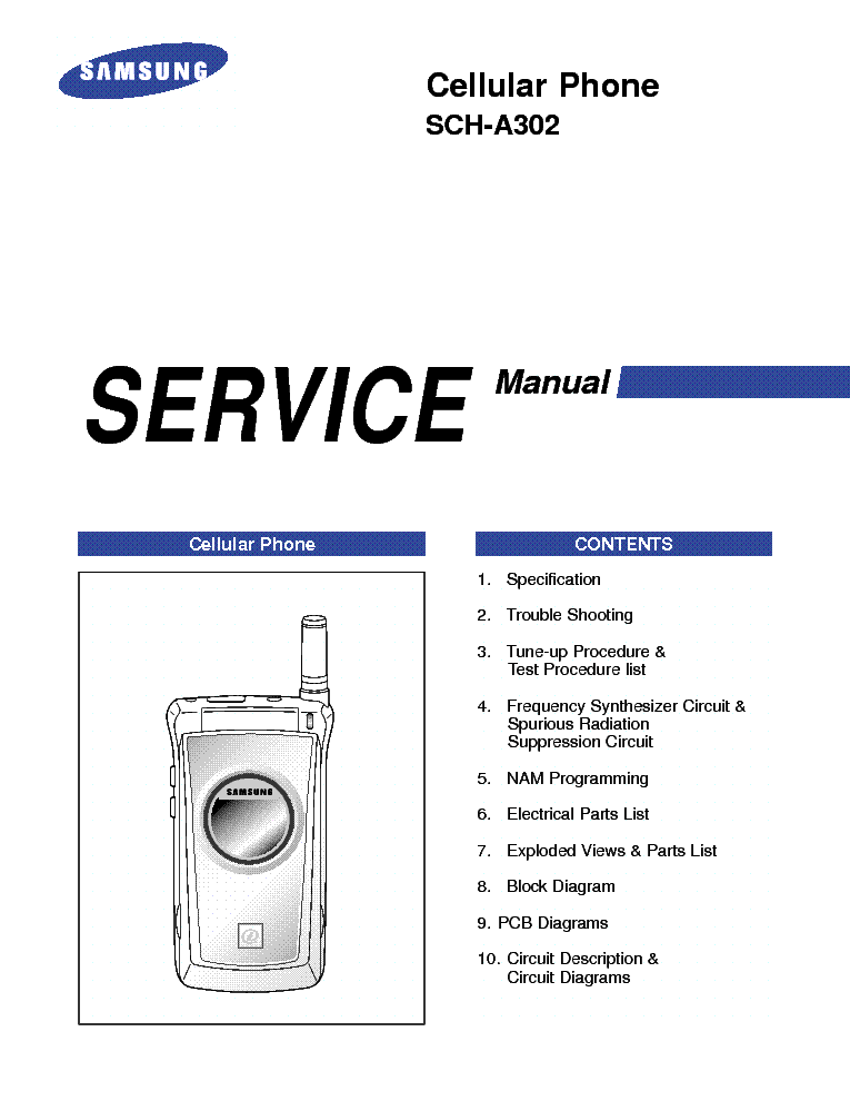 SAMSUNG SCH-A302 SERVICE MANUAL service manual