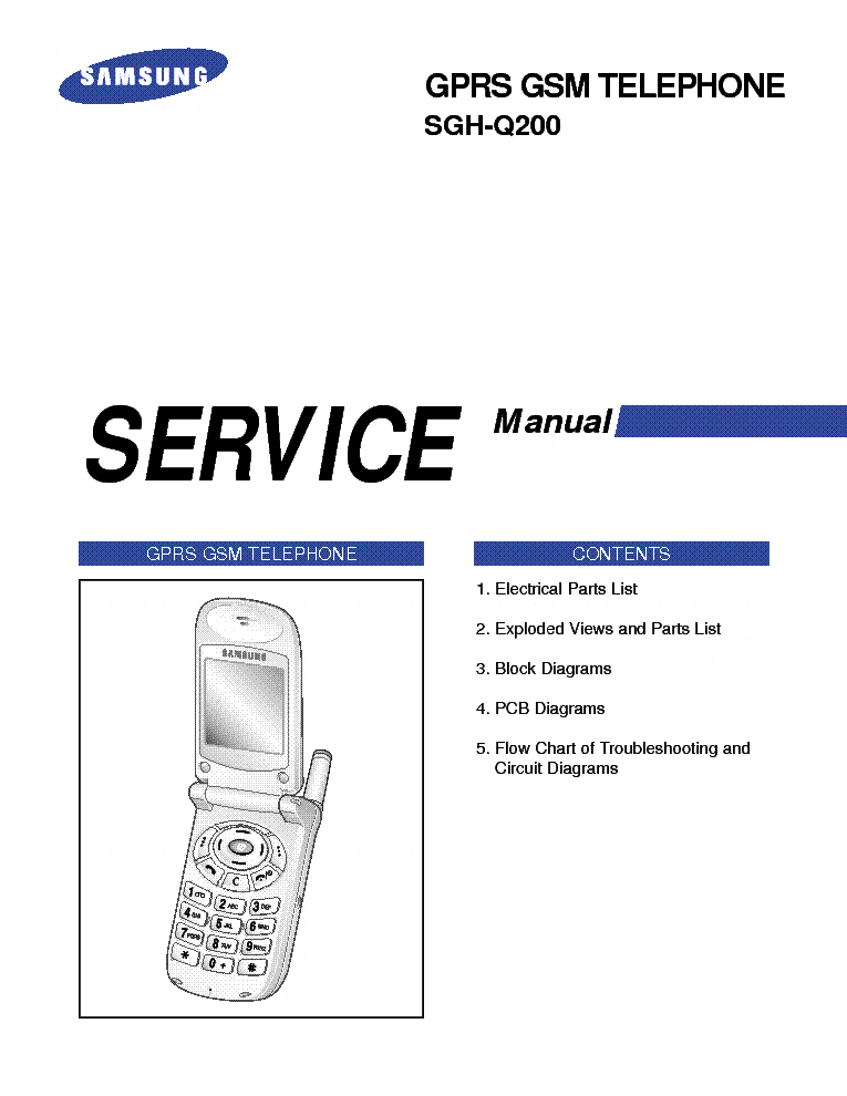 SAMSUNG SGH-Q200 SM Service Manual Download, Schematics, Eeprom, Repair ...