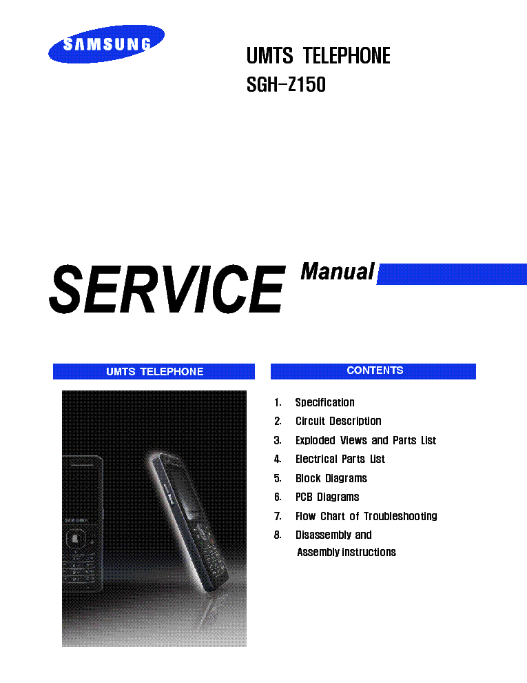 SAMSUNG SGH-Z150 SM service manual