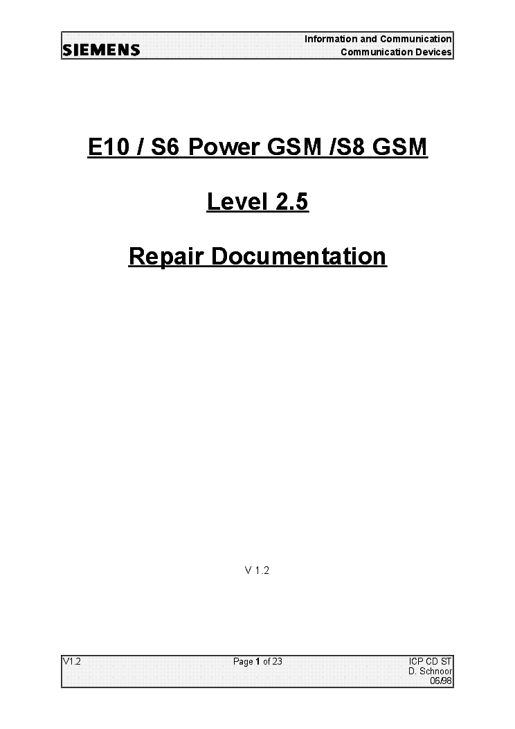 SIEMENS S8 SERVICEMANUAL EN service manual