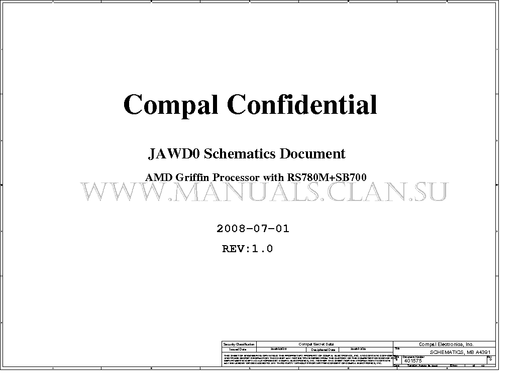 ACER ASPIRE 5230 COMPAL LA-4391P JAWD0 REV 1.0 SCH service manual (1st page)