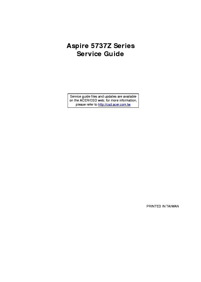 ACER ASPIRE 5737Z service manual (1st page)