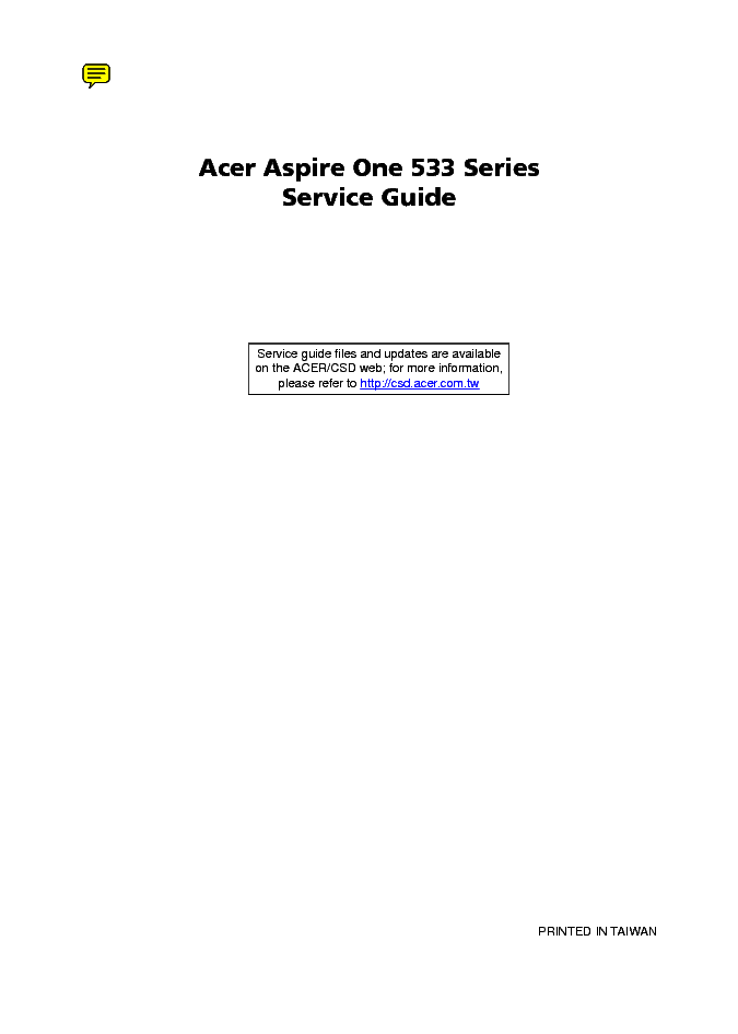 ACER ASPIRE ONE 533 SM service manual (1st page)