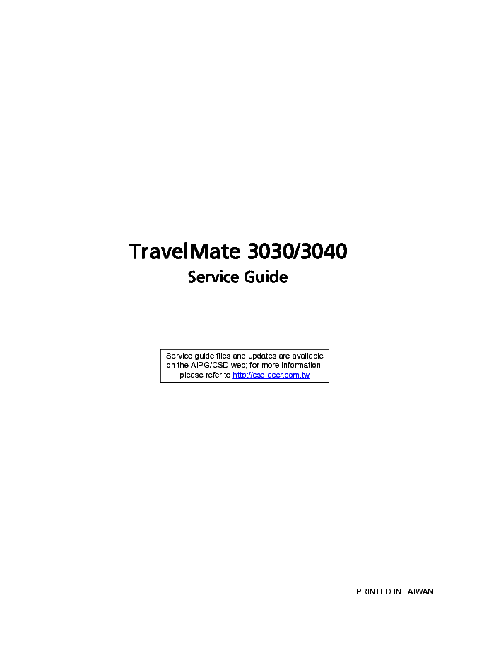 ACER TRAVELMATE 3030 3040 service manual (1st page)