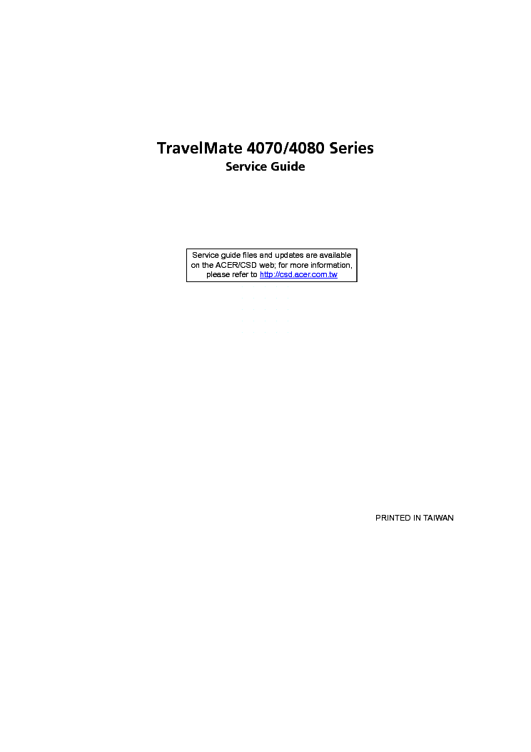 ACER TRAVELMATE 4070 4080 service manual