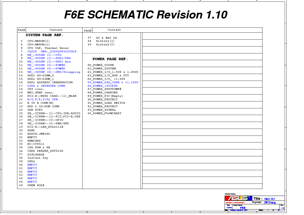 ASUS F6E REV 1.10 SCH service manual
