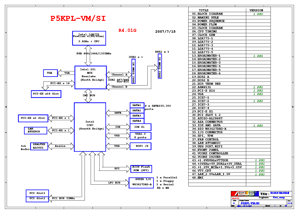 Asus p5k схема