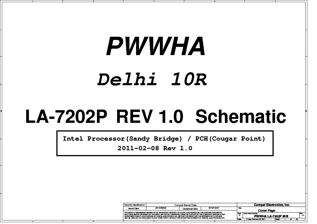 TOSHIBA SATELLITE C660-195 COMPAL LA-7202P PWWHA DELHI 10R REV 1.0 SCH service manual (1st page)