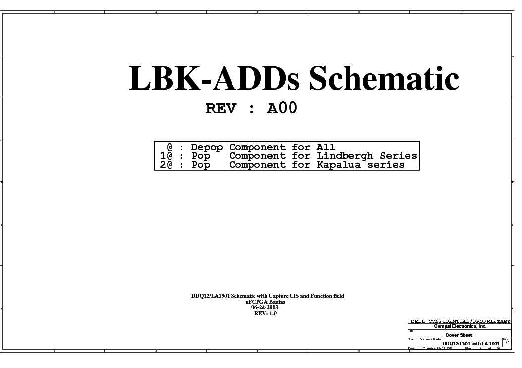 DELL INSPIRON 8600 COMPAL LA-1901 LKB-ADDS REV A00 SCH service manual (1st page)