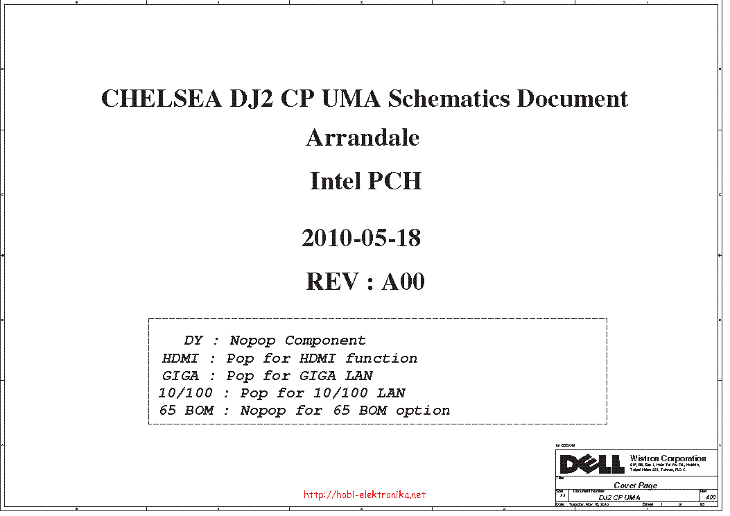 DELL INSPIRON M5030 WISTRON CHELSEA DJ2 CP UMA REV A00 SCH service manual (1st page)