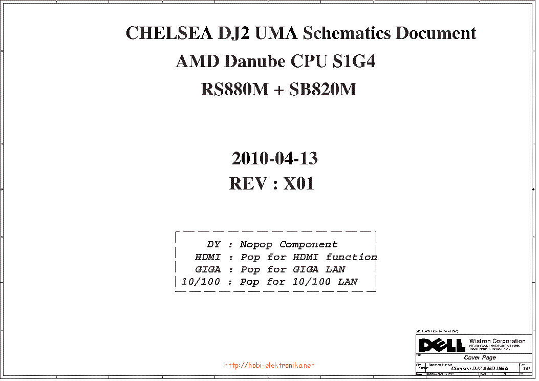 DELL INSPIRON M5030 WISTRON CHELSEA DJ2 UMA REV X01 SCH service manual (1st page)