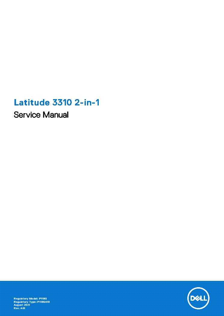 DELL LATITUDE 3310 2 IN 1 SERVICE MANUAL EN service manual (1st page)