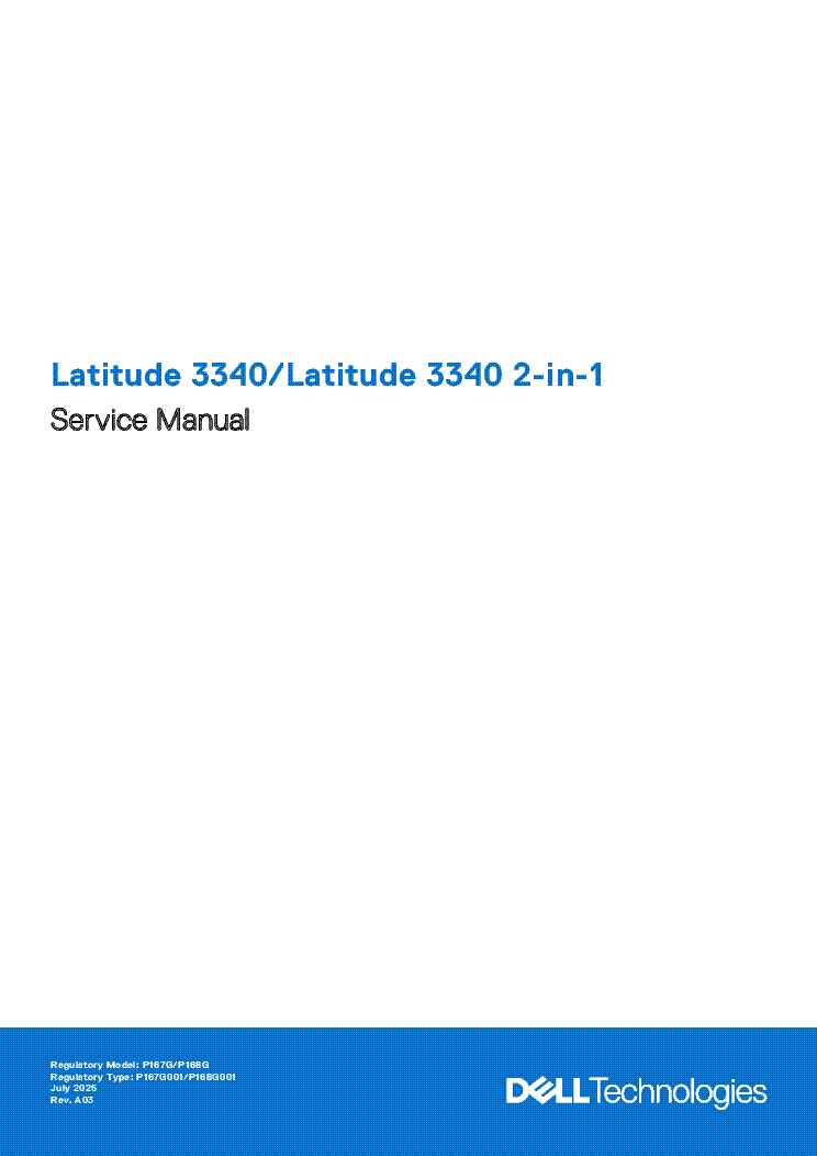 DELL LATITUDE 3340 2 IN 1 SERVICE MANUAL EN service manual (1st page)