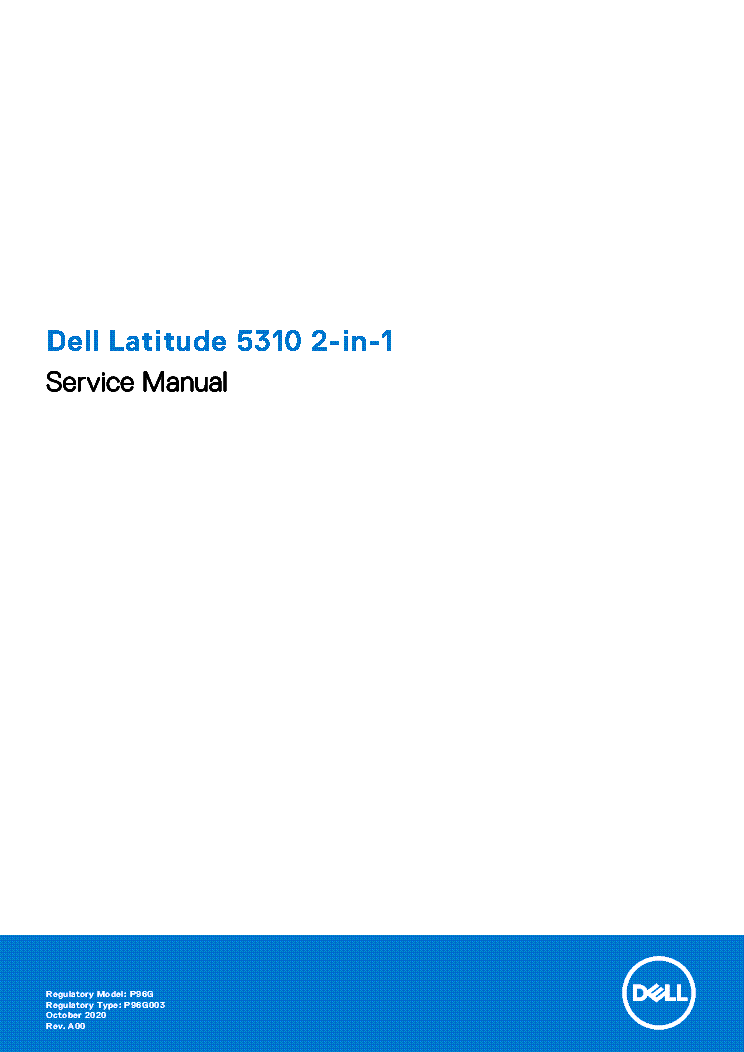 DELL LATITUDE 5310 2 IN 1 SERVICE MANUAL EN service manual (1st page)