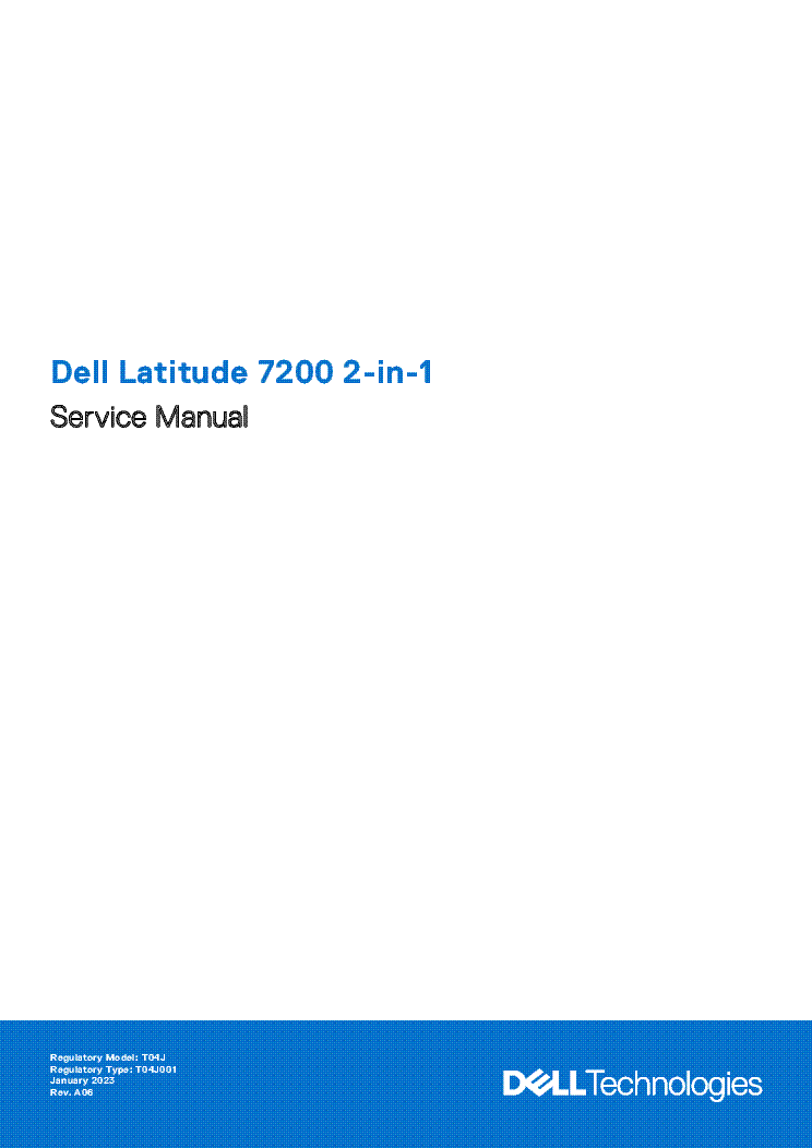 DELL LATITUDE 7200 2 IN 1 SERVICE MANUAL EN service manual (1st page)