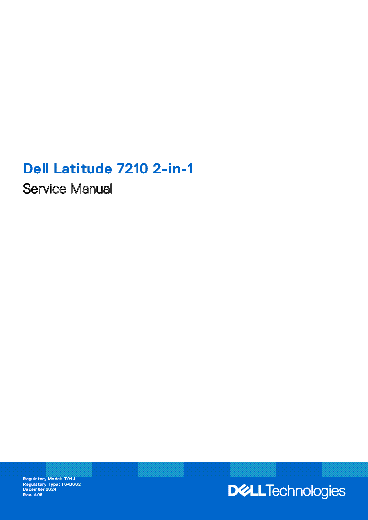 DELL LATITUDE 7210 2 IN 1 SERVICE MANUAL EN service manual (1st page)