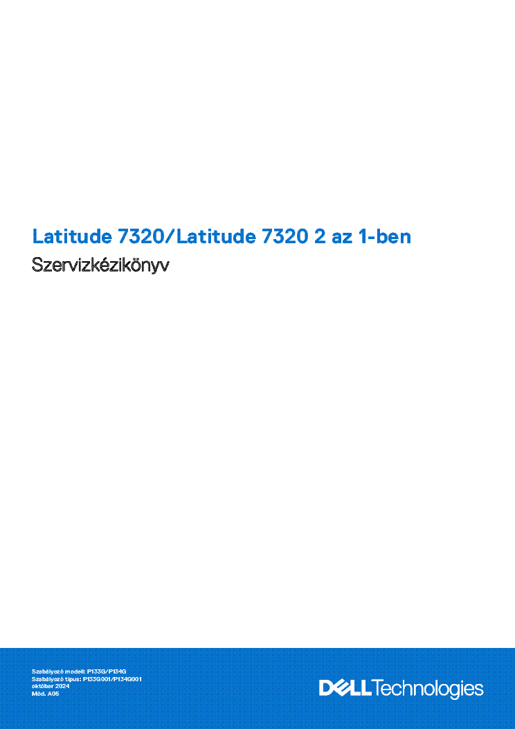 DELL LATITUDE 7320 2 IN 1 SERVICE MANUAL HU service manual (1st page)