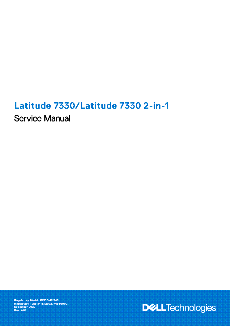 DELL LATITUDE 7330 7330 2 IN 1 SERVICE MANUAL EN service manual (1st page)
