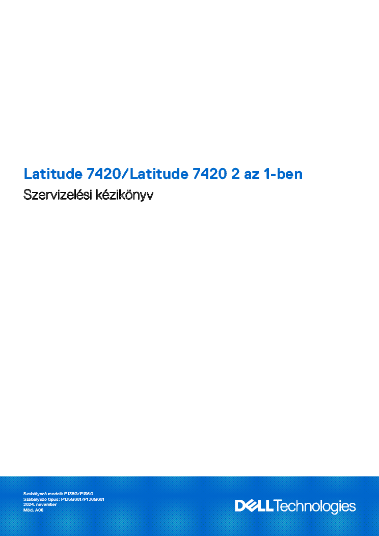 DELL LATITUDE 7420 7420 2 IN 1 SERVICE MANUAL HU service manual (1st page)