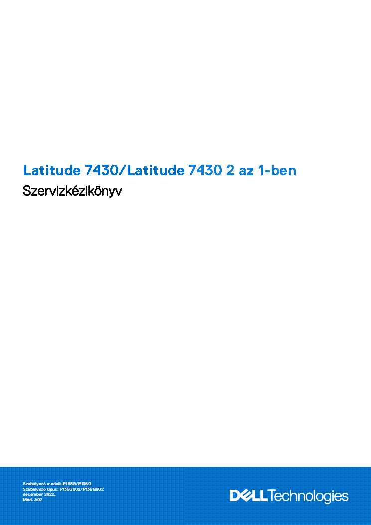 DELL LATITUDE 7430 7430 2 IN 1 SERVICE MANUAL HU service manual (1st page)