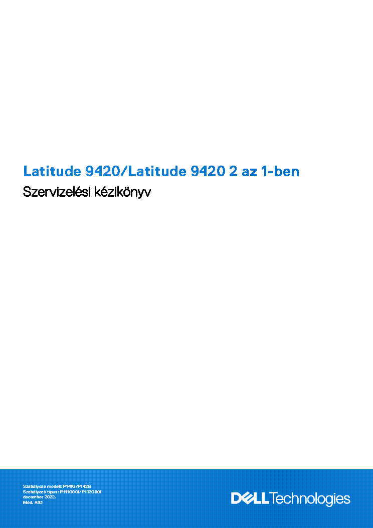 DELL LATITUDE 9420 9420 2 IN 1 SERVICE MANUAL HU service manual (1st page)