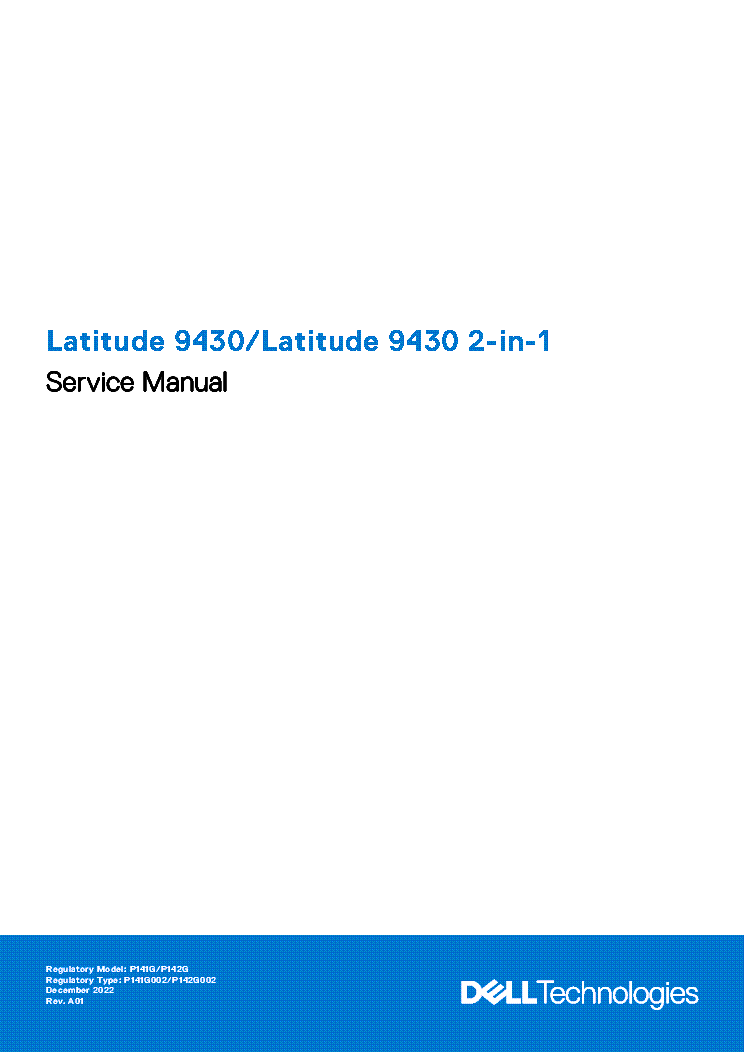 DELL LATITUDE 9430 9430 2 IN 1 SERVICE MANUAL EN service manual (1st page)