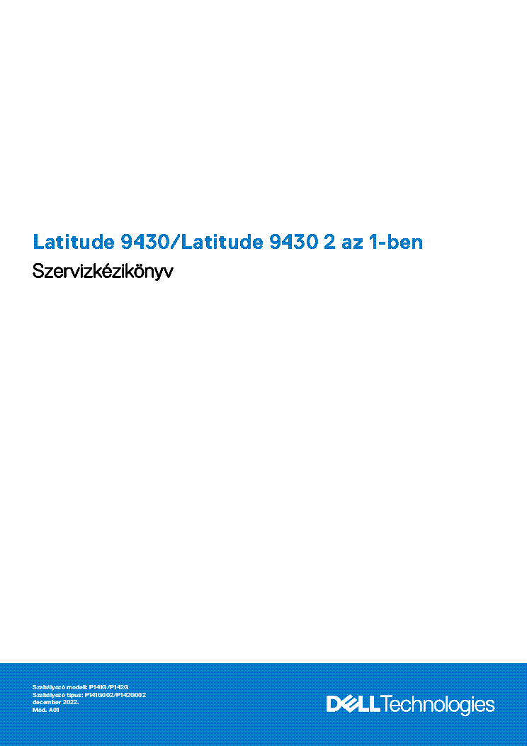 DELL LATITUDE 9430 9430 2 IN 1 SERVICE MANUAL HU service manual (1st page)